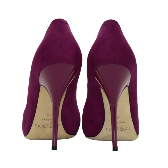 D0 Auth JIMMY CHOO Fuchsia Suede Stiletto Heels Pump Shoes Size 40 - Picture 5 of 7